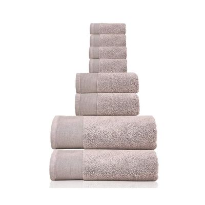 6 Piece Luxury 100 percent Zero Twist Cotton Bath Towels Set - Extra Fluffy Highly Absorbent Soft Bath Towels Set - Premium Quality Taupe Bath Towels Set - 4 Face,2 Bath,and 2 Hand Towels for Bathroom