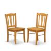 East West Furniture ESDL3-OAK-W 3 Piece Kitchen Table Set for Small Spaces Contains a Round Dining Room Table with Pedestal and 2 Solid Wood Seat Chairs, 30x30 Inch, Oak view 4