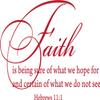 Decaltor Red 22" x13" Hebrews 11:1 Faith is Being Sure of What We Hope for Quotes Sayings Words Art Decor Lettering Vinyl Wall Art Inspirational Uplifting Bible view 1