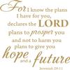 Decaltor Gold 22" x 20" for I Know The Plans I Have for You declares The Lord Jeremiah 29:11 Quotes Sayings Words Art Decor Lettering Vinyl Wall Art Inspirational Uplifting Bible view 1