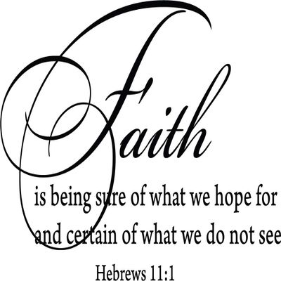Decaltor Black 26" x 15" Hebrews 11:1 Faith is Being Sure of What We Hope for Quotes Sayings Words Art Decor Lettering Vinyl Wall Art Inspirational Uplifting Bible