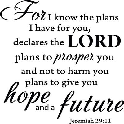 Decaltor Black 22" x 20" for I Know The Plans I Have for You declares The Lord Jeremiah 29:11 Quotes Sayings Words Art Decor Lettering Vinyl Wall Art Inspirational Uplifting Bible