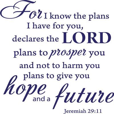 Decaltor Purple 22" x 20" for I Know The Plans I Have for You declares The Lord Jeremiah 29:11 Quotes Sayings Words Art Decor Lettering Vinyl Wall Art Inspirational Uplifting Bible