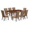 East West Furniture DOVE9-MAH-47 9 Piece Dining Set Includes a Rectangle Dining Room Table with Butterfly Leaf and 8 Light Sable Linen Fabric Upholstered Chairs, 42x78 Inch, Mahogany view 1