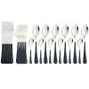 BRIIEC Dinnerware Set 24 Pieces Flatware Sets Service for 6 Stainless Steel Tableware Cutlery Set Mirror Polished Dishwasher Safe (Black-Silver) view 1