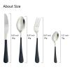 BRIIEC Dinnerware Set 24 Pieces Flatware Sets Service for 6 Stainless Steel Tableware Cutlery Set Mirror Polished Dishwasher Safe (Black-Silver) view 3