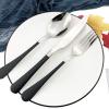 BRIIEC Dinnerware Set 24 Pieces Flatware Sets Service for 6 Stainless Steel Tableware Cutlery Set Mirror Polished Dishwasher Safe (Black-Silver) view 4