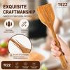 Wood Kitchen Utensils Set, 5 PCs Natural Acacia Wooden Spoons For Cooking for Non-stick Skillet, Utensil set For Cooking With Soup Ladle and Wok Spatulas, Salad fork, Spurtles for Cooking view 4