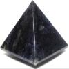 2.6" 255g Deep Blue Iolite Pyramid Polished Natural Water Sapphire Cordierite Gemstone Crystal Mineral Specimen - India + One Polished Clear Quartz Cabochon view 3