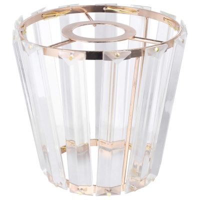 Uonlytech Crystal Lampshade Lighting Crystal Cage Lampshade Cylinder Hanging Lamp Shade Chandelier Lamp Shade Pendant Glass Light Cover Metal Ceiling Simple