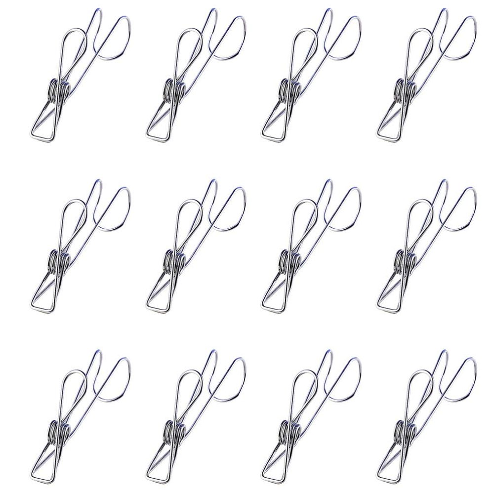 1set Stainless Steel Clothes Heavy Duty Laundry Clips for Clothes Snacks and Home Use Spring Clips for Outdoor and Indoor Applications