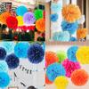 10pcs Paper Pom Poms Tissue Paper Flower Art Craft DIY Hanging Flower for Party Wedding Baby Shower Nursey Wall Decoration (8inch+10inch, Black) view 4