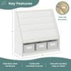 Guidecraft EdQ Book and Bin Display White with 3 Storage Bins: Wooden Kids Bookcase and Toy Storage Organizer; Homeschool and Classroom Bookshelf Furniture view 2