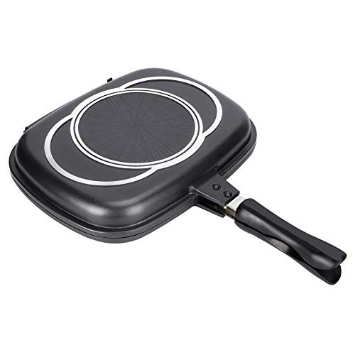 32cm Cast Aluminum DoubleSided Frying Pan Barbecue Cooking Tool Cookware for Home Outdoor Kitchen Accessories