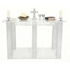 FixtureDisplays 47.6X18.7X33" Clear Acrylic Plexiglass Church Holy Communion Table Rememberance of Me Optional Cross as a Prop is NOT Included Assebmly Video in Descriptions 11461-CLEAR-NF view 1