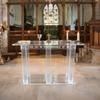 FixtureDisplays 47.6X18.7X33" Clear Acrylic Plexiglass Church Holy Communion Table Rememberance of Me Optional Cross as a Prop is NOT Included Assebmly Video in Descriptions 11461-CLEAR-NF view 4