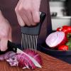 1PCS Stainless Steel Onion Holder Slicer, 2PCS Finger Guard, Holder Slicer for Vegetables, Tomato, Lemon, Meat view 2