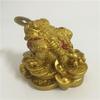 1pcs Golden Three Legged Toad Resin Statues, Chinese Buddha Coin Frog Animal Statue Sculptures Figurines, Feng Shui Lucky Gifts Home Decoration view 4