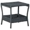 vidaXL Modern Outdoor Patio Table, Dark Gray Poly Rattan, 17.7"x17.7"x18.3", Powder-Coated Steel Frame, Lightweight, Easy to Clean, Assembly Required view 1