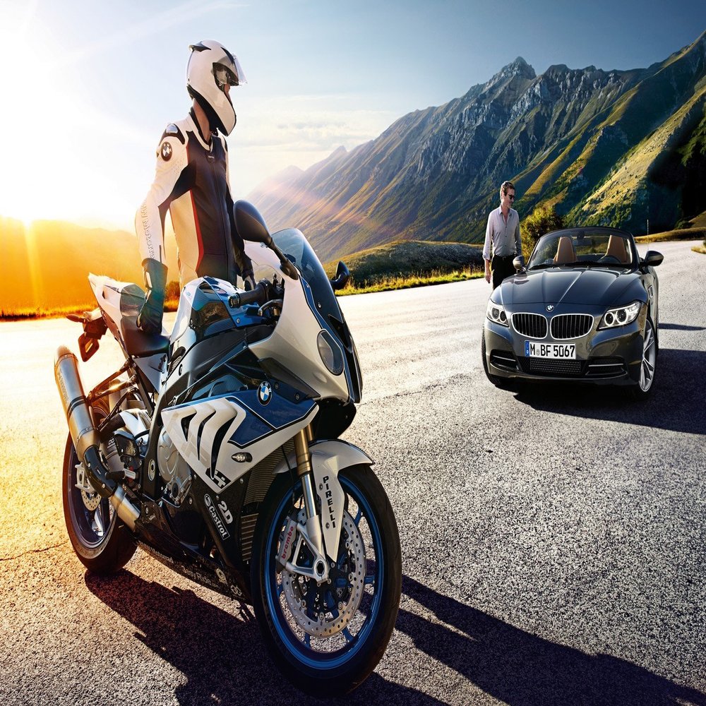 Iconic Arts Laminated 42x24 Poster: BMW s1000rr BMW z4 Wide