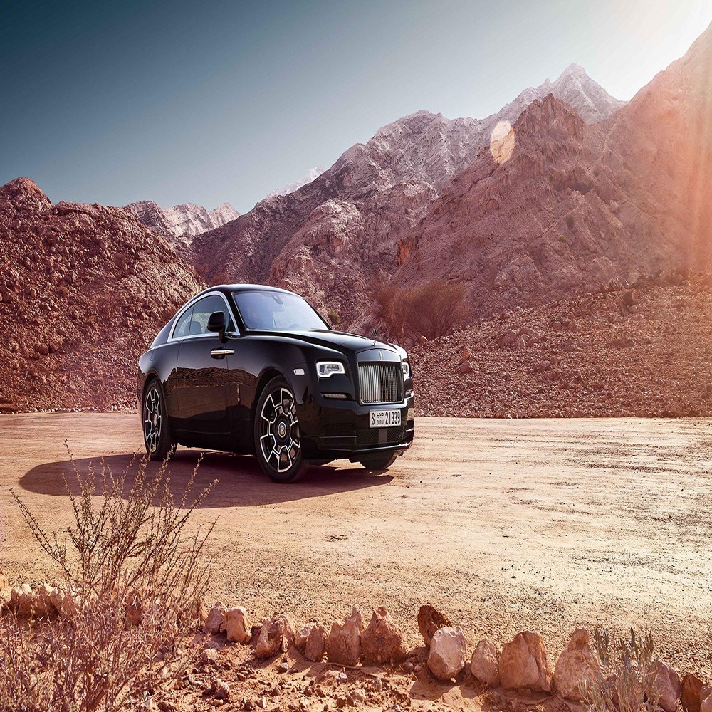 Iconic Arts Laminated 42x24 Poster: Rolls Royce Wraith Black Badge 4k 2 HD