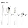 BRIIEC Dinnerware Set 24 Pieces Flatware Sets Service for 6 Stainless Steel Tableware Cutlery Set Mirror Polished Dishwasher Safe (White-Silver) view 3