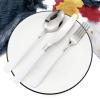 BRIIEC Dinnerware Set 24 Pieces Flatware Sets Service for 6 Stainless Steel Tableware Cutlery Set Mirror Polished Dishwasher Safe (White-Silver) view 4