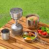 Wahei Freiz MH-1543 Cooker Set, Made in Japan, 5 Piece B, Stainless Steel, Camping, Cooking, Rice, Stackable, Compact Storage view 2