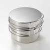 Wahei Freiz MH-1543 Cooker Set, Made in Japan, 5 Piece B, Stainless Steel, Camping, Cooking, Rice, Stackable, Compact Storage view 3