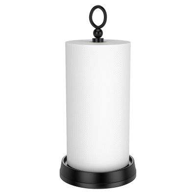 KASUNTO Paper Towel Holder (with Heavy Weighted Base) Steel Paper Holder countertopBlack Paper Towel Holder for Kitchen Countertops, Bars & Dining Tables,Fits Standard & Jumbo Rolls, Matte Black