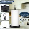 KASUNTO Paper Towel Holder (with Heavy Weighted Base) Steel Paper Holder countertopBlack Paper Towel Holder for Kitchen Countertops, Bars & Dining Tables,Fits Standard & Jumbo Rolls, Matte Black view 3