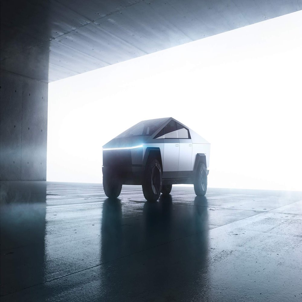 Iconic Arts Laminated 42x24 Poster: Tesla cybertruck Prototype 2019 HD