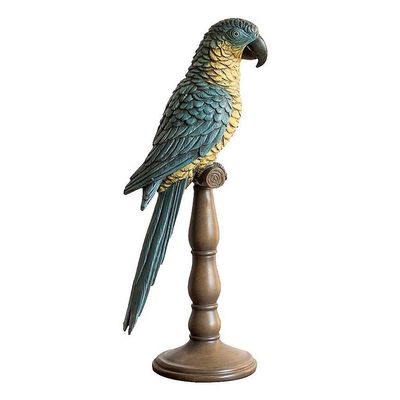ANWUYANG 1pcs Blue-Winged Parrot Sculpture, White Cockatoo Resin Statue Ornaments, Desktop Decoration for Home/Living Room/Porch (Color : Blue-Winged Parrot)