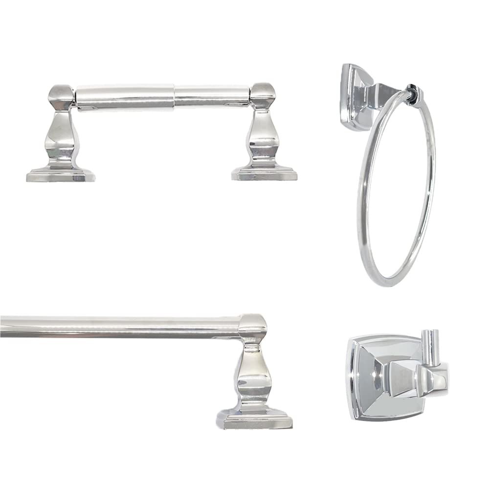 Arista Algoma Collection 4-Piece Bathroom Hardware Set in Chrome