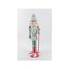 December Diamonds 22-inch Pink and Blue Nutcracker with Staff - Cute and Vibrant Christmas Figure for Home Decoration view 1
