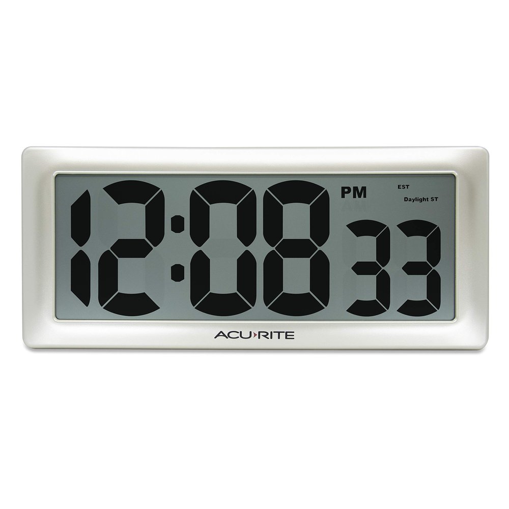 AcuRite 13.5 Large Digital Indoor Wall Clock with Intelli-Time Technology (75173M)
