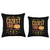Thanksgiving Shirts Coziest Time Pumpkin Tees Men Women Kids Throw Pillow view 3