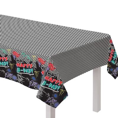 amscan Happy B-day! Skater Party Plastic Table Cover - 54" x 96" | Multi-color | 1 Pc.