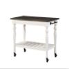 Steve Silver Co Joanna Two Tone Kitchen Trolley Cart, Two Towel Rods, Bottom Shelf Storage, Classic Farmhouse Styling, Island on Wheels, Hardwood Solids, 28.5" D x 50.5" W x 36.5" H, White/Ivory view 1