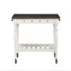 Steve Silver Co Joanna Two Tone Kitchen Trolley Cart, Two Towel Rods, Bottom Shelf Storage, Classic Farmhouse Styling, Island on Wheels, Hardwood Solids, 28.5" D x 50.5" W x 36.5" H, White/Ivory view 2