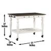 Steve Silver Co Joanna Two Tone Kitchen Trolley Cart, Two Towel Rods, Bottom Shelf Storage, Classic Farmhouse Styling, Island on Wheels, Hardwood Solids, 28.5" D x 50.5" W x 36.5" H, White/Ivory view 3