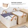 1pc Jute Cloth Storage Bin Handles Woven Storage Organizer for Home Capacity Basket for Quilts Toys and Sundries Design view 3