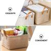 1pc Jute Cloth Storage Bin Handles Woven Storage Organizer for Home Capacity Basket for Quilts Toys and Sundries Design view 4