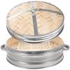 1set Stainless Steel Steamer Lid Double Handle Steaming Basket for Dumplings Dim Sum Vegetables and More Convenient Kitchen Essential for Home Cooking Random Style view 1
