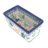 Blue Rose Polish Pottery - Pink Apple Blossom Small Loaf Baker - 8" x 4.25" - Ceramic Bread Baking Dish for Baking & Serving Loaves view 1