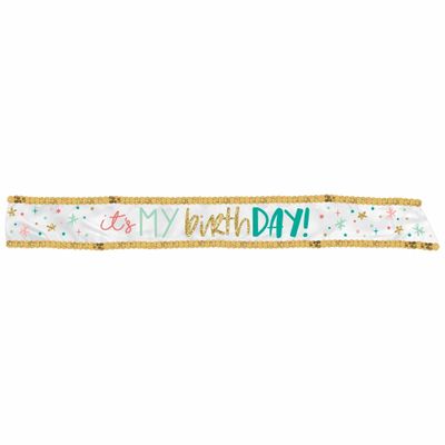Eye-Catching Multicolor Happy Cake Day Fabric Sash - 30" (1 Piece) - Perfect for Birthdays and Parties