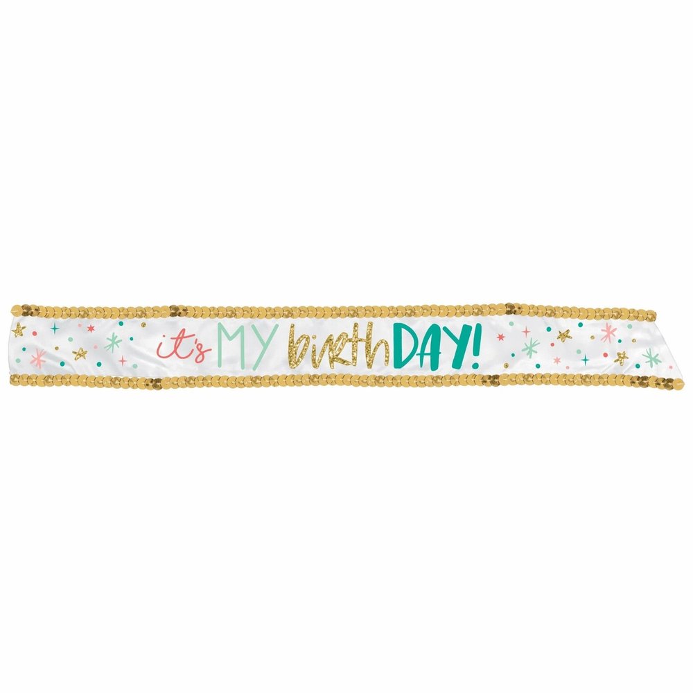 Eye-Catching Multicolor Happy Cake Day Fabric Sash - 30" (1 Piece) - Perfect for Birthdays and Parties