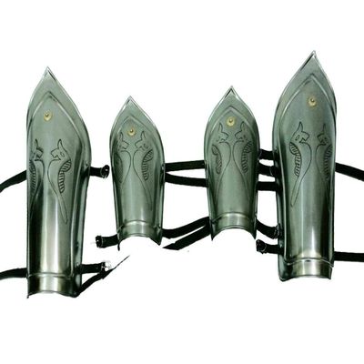 KEW HANDICRAFTS Medieval Iron Steel Arm Guards and Leg Guards Set Vambraces Leg Greaves Set