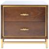 Safavieh NST6401B, 23" W x 16" L x 21.5" H, Walnut/Brass view 1