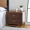 Safavieh NST6401B, 23" W x 16" L x 21.5" H, Walnut/Brass view 3